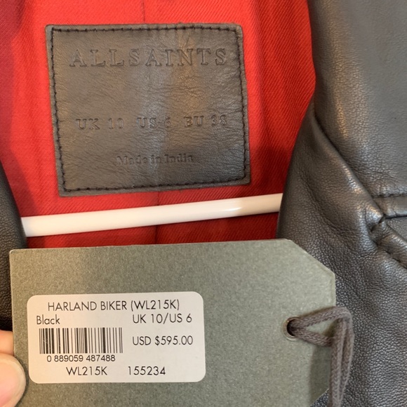 COPY - All Saints Harland Leather Jacket - Picture 3 of 5